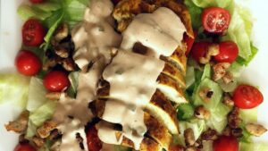 Read more about the article Sałatka z kurczakiem i sosem tysiąca wysp